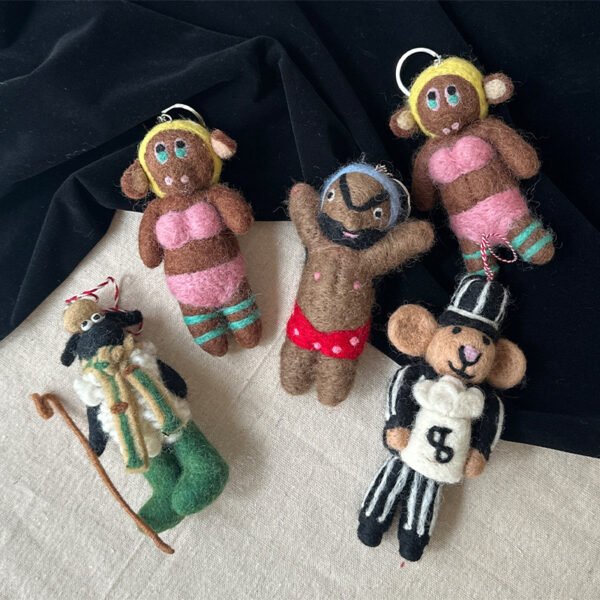 Whimsical wool felt dolls