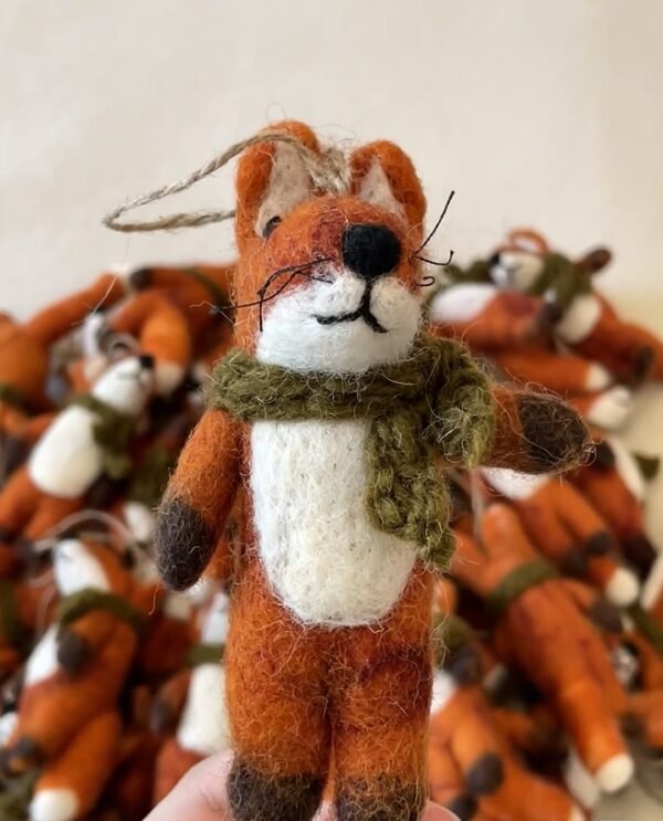 Felt fox ornament