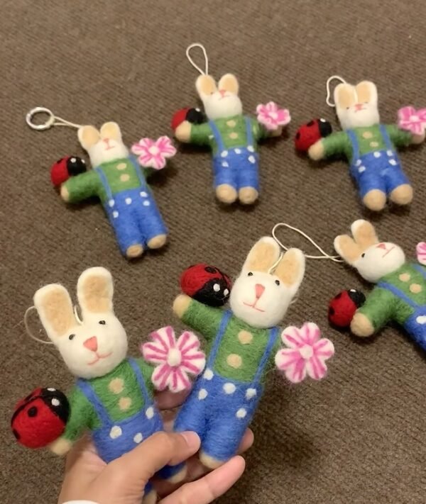 Felt bunny ornaments