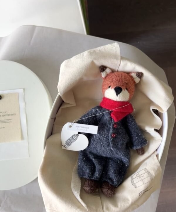 Hand-knitted fox